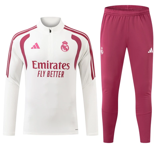 Conjunto de sudadera de entrenamiento Real Madrid Hombre 26/27 Blanco Conjunto de sudadera de entrenamiento Real Madrid Hombre 26/27 Blanco