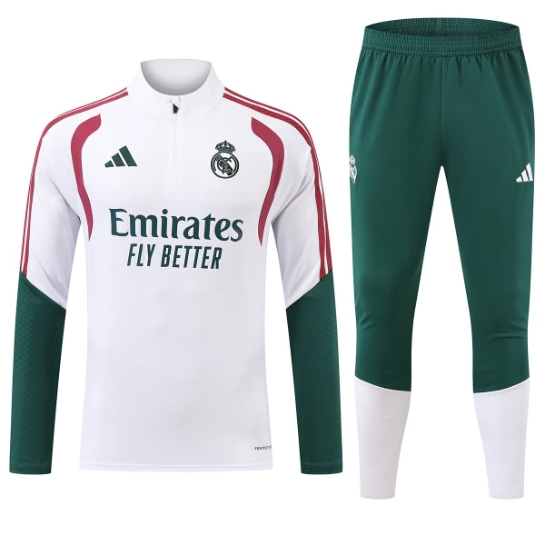 Conjunto de sudadera de entrenamiento Real Madrid Hombre 26/27 Blanco Conjunto de sudadera de entrenamiento Real Madrid Hombre 26/27 Blanco