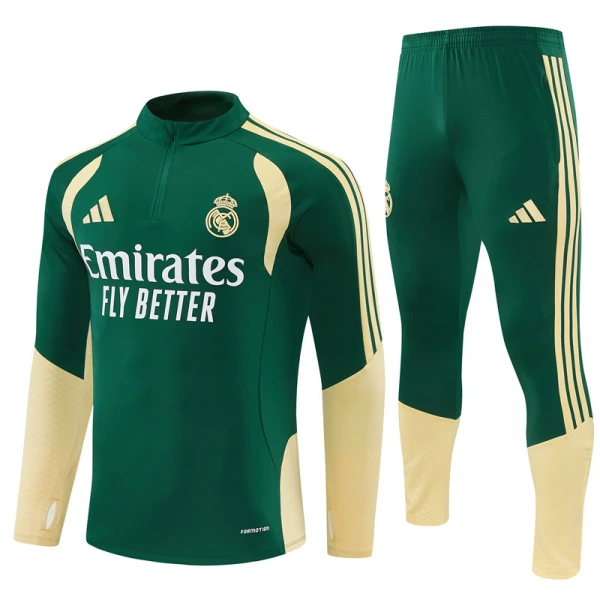 Conjunto de sudadera de entrenamiento Real Madrid Hombre 26/27 Verde Conjunto de sudadera de entrenamiento Real Madrid Hombre 26/27 Verde