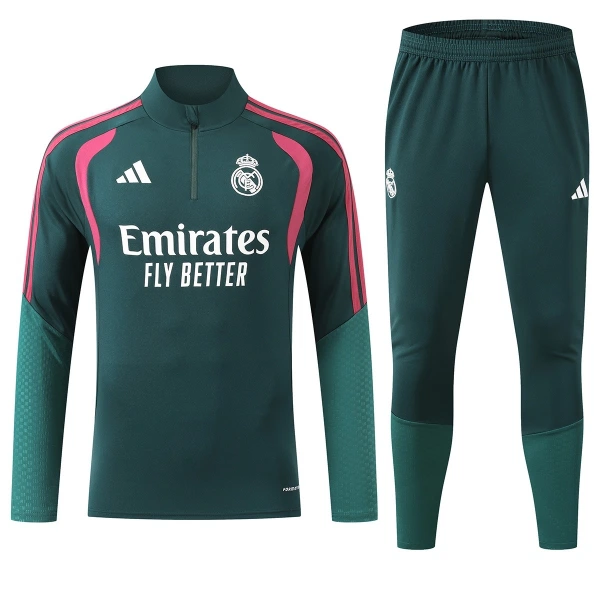 Conjunto de sudadera de entrenamiento Real Madrid Hombre 26/27 Verde Conjunto de sudadera de entrenamiento Real Madrid Hombre 26/27 Verde