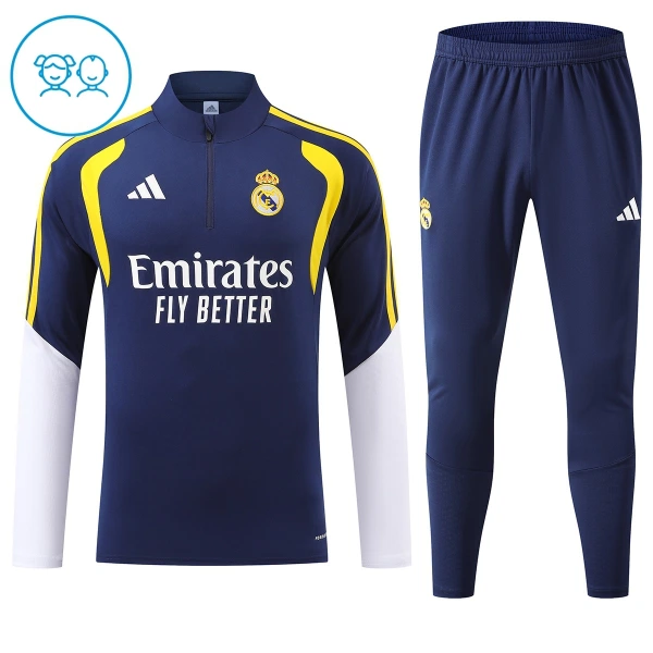 Conjunto de sudadera de entrenamiento Real Madrid Niños 26/27 Azul Conjunto de sudadera de entrenamiento Real Madrid Niños 26/27 Azul