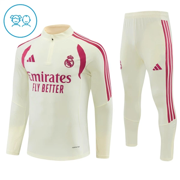 Conjunto de sudadera de entrenamiento Real Madrid Niños 26/27 Blanco Conjunto de sudadera de entrenamiento Real Madrid Niños 26/27 Blanco