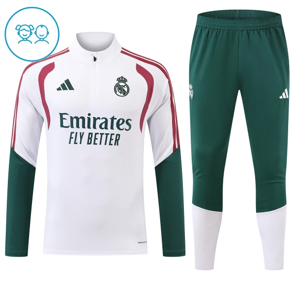 Conjunto de sudadera de entrenamiento Real Madrid Niños 26/27 Blanco Conjunto de sudadera de entrenamiento Real Madrid Niños 26/27 Blanco