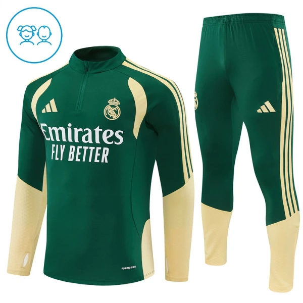 Conjunto de sudadera de entrenamiento Real Madrid Niños 26/27 Verde