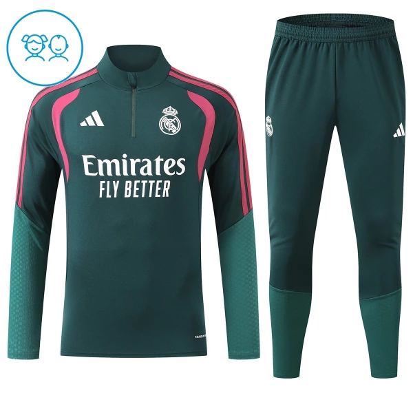 Conjunto de sudadera de entrenamiento Real Madrid Niños 26/27 Verde