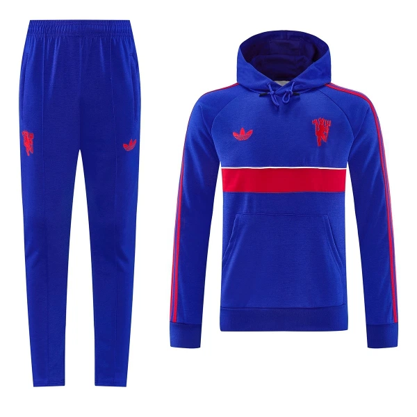 Sudadera de entrenamiento con capucha Manchester United Hombre 26/27 Azul Sudadera de entrenamiento con capucha Manchester United Hombre 26/27 Azul
