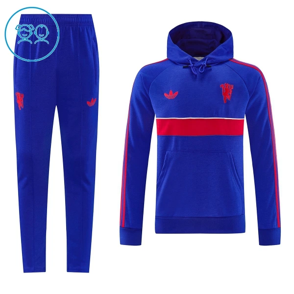 Sudadera de entrenamiento con capucha Manchester United Niños 26/27 Azul Sudadera de entrenamiento con capucha Manchester United Niños 26/27 Azul