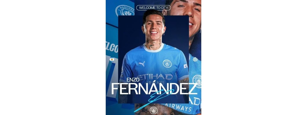 En el último minuto, Enzo se viste con la camiseta del Manchester City. En el último minuto, Enzo se viste con la camiseta del Manchester City.